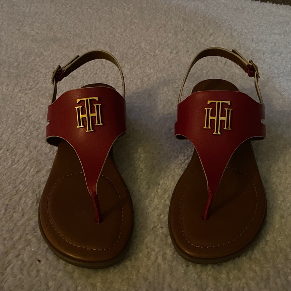 Tommy Hilfiger Sandals Size 8 Red - Picture 4 of 15